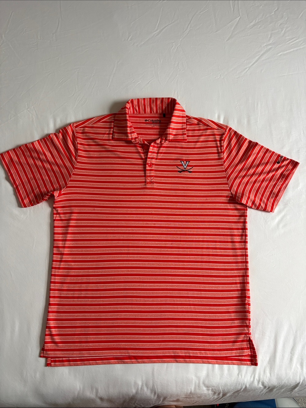 Columbia Red and White Striped Men's Polo